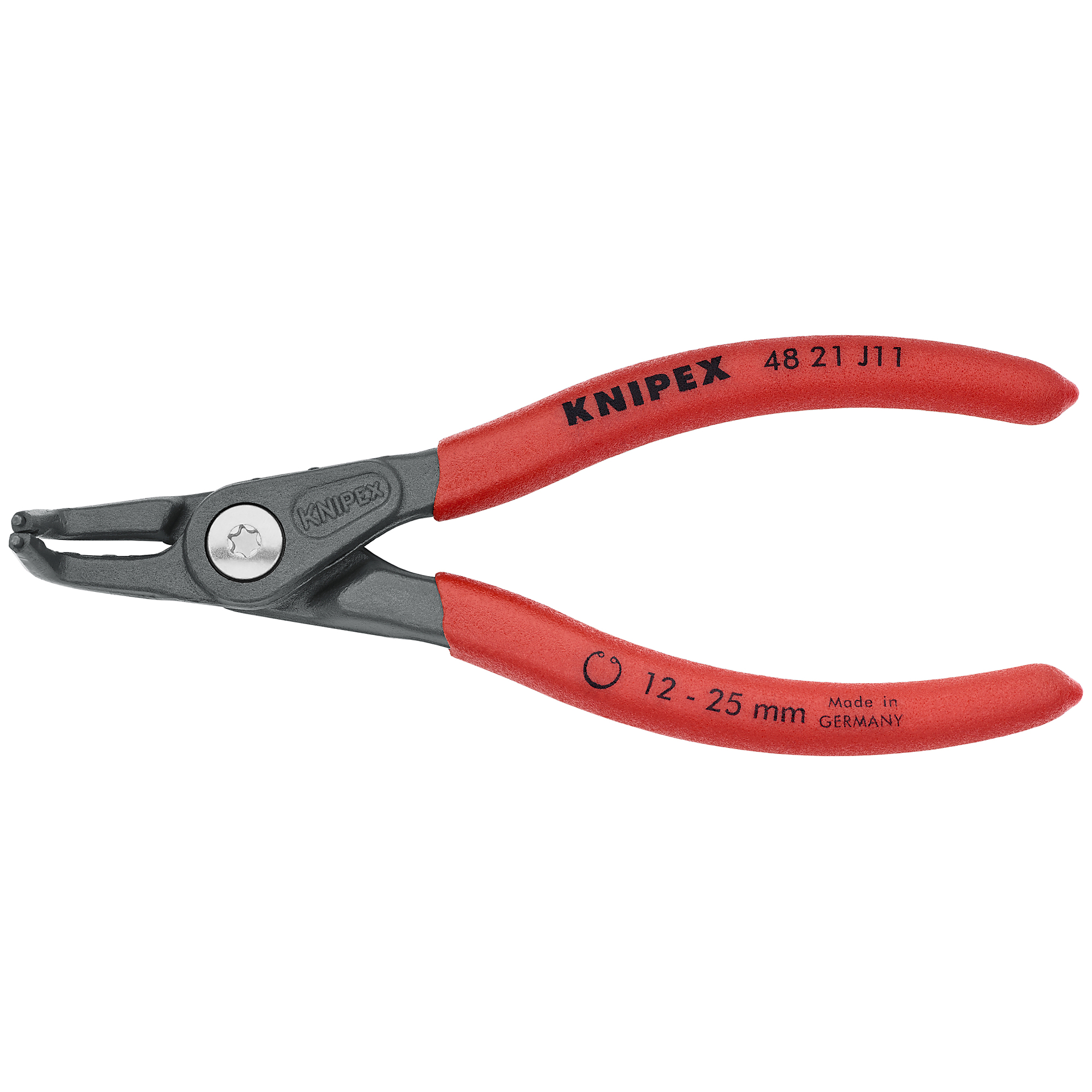 KNIPEX, Int 90° Prec. Snap Ring Pliers, 3/64 tip, 5.125in., Pieces (qty.) 1 Material Steel, Model# 48 21 J11
